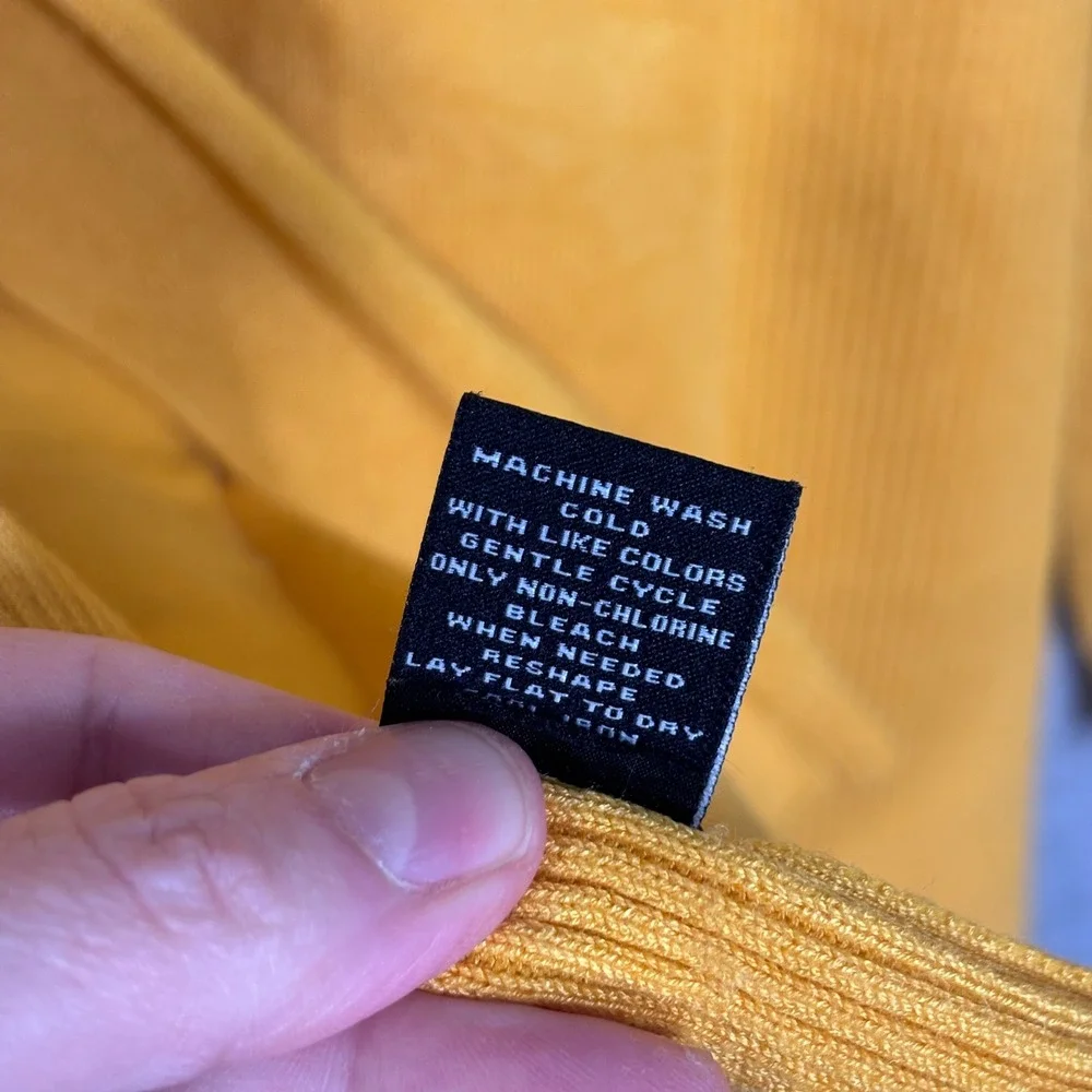 Verve Ami Cardigan‎ Sweater Small Mustard Open Pockets Lounge Comfy Soft Thin